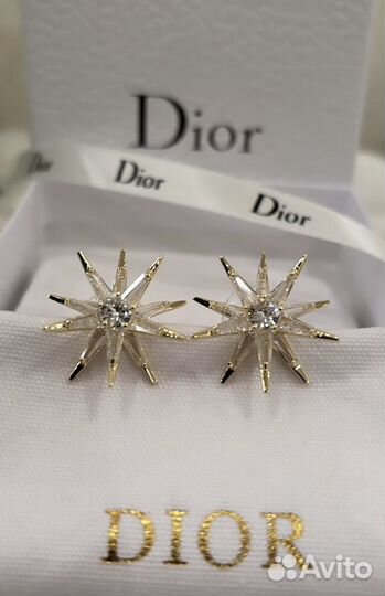 Серьги в стиле Dior звезда swarovski