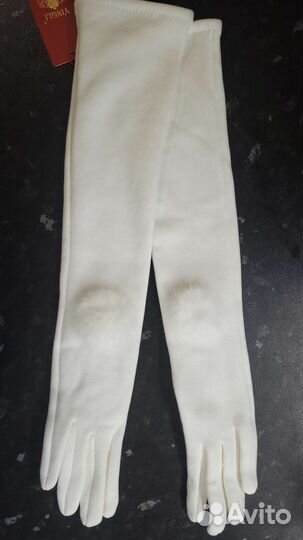 Длинные перчатки белые для невесты