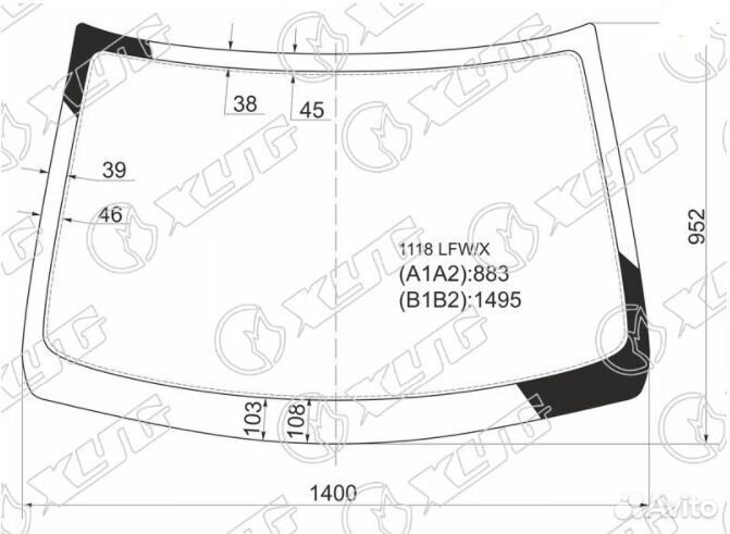 Лобовое стекло на LADA kalina 4/5D 04