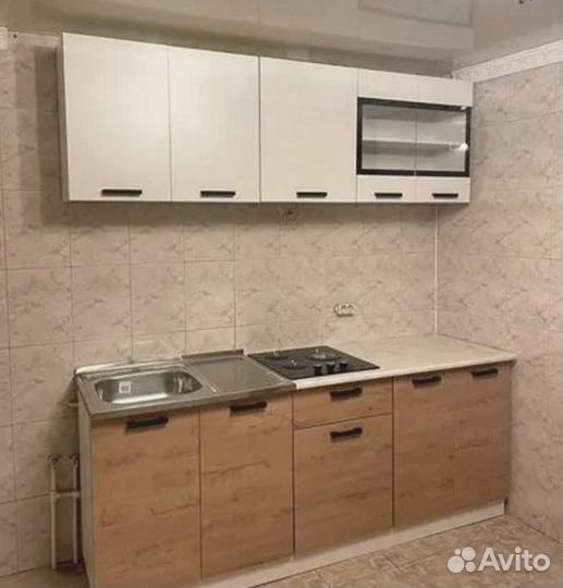 Кухня Хозяюшка Белый гладкий/Дуб вотан 2метра