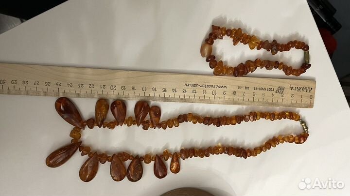 Янтарные бусы + браслет СССР