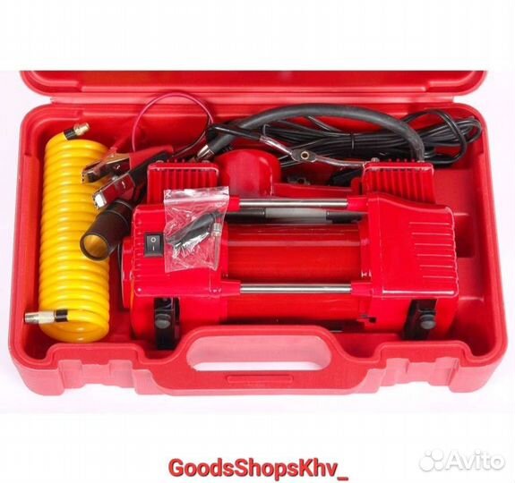 Компрессор 2-х поршневый в кейсе с набором