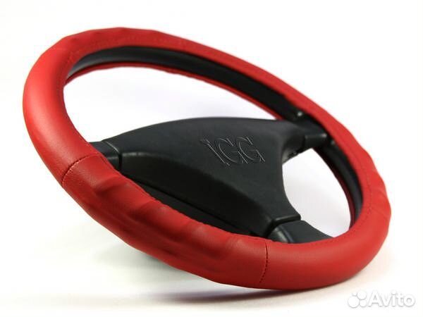 Оплетка для руля M(37-38см) экокожа красный