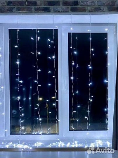 Новогодняя гирлянда штора