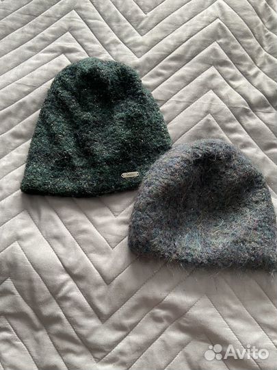 2 женские зимние шапки