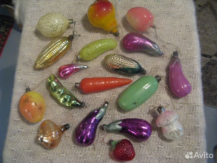 Елочные игрушки СССР овощи и фрукты