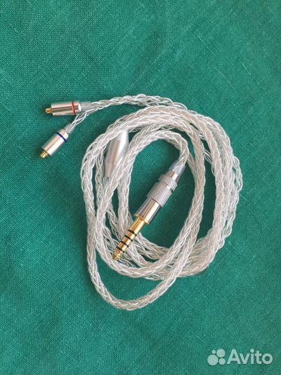 Кабель новый серебро джек 4.4 mmcx (например shure