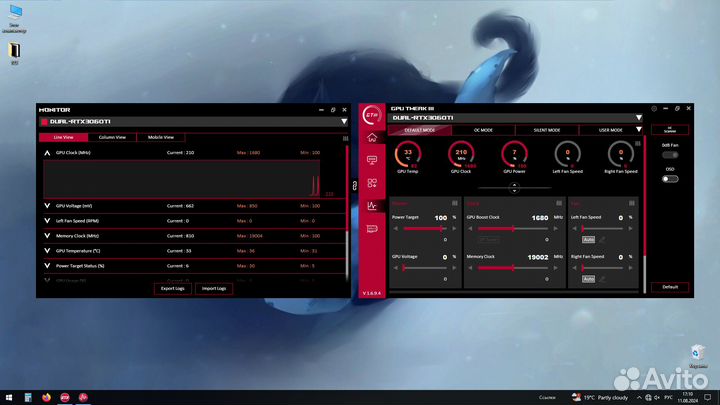 Видеокарта asus GeForce RTX 3060 Ti на гарантии