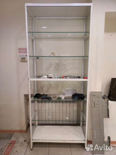 Стеллаж алюминий стекло