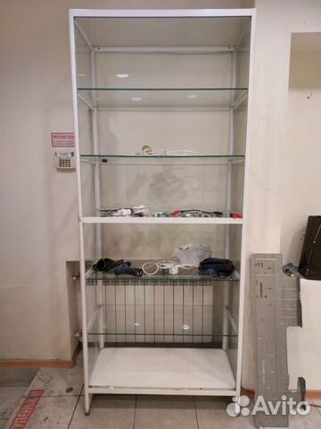 Стеллаж алюминий стекло