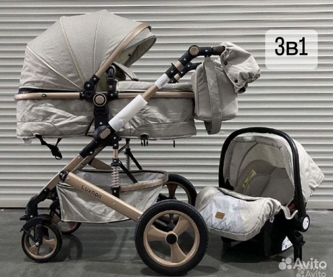 Коляска 3в1,Luxmom 518, тёплая, новая