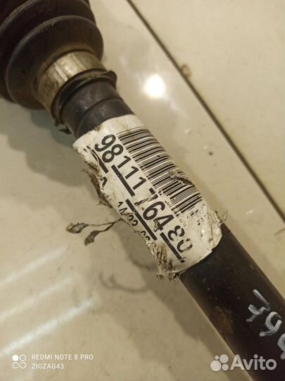 Полуось (привод) (передний, правый) (Peugeot 3008)