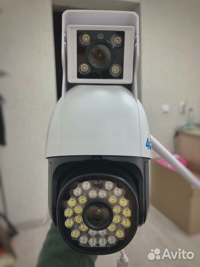 Уличная IP камера видеонаблюдения 4G 4Мп (2мп + 2м