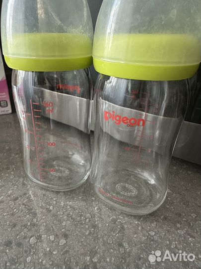 Соски pigeon 3+, бутылочки стекло 160 мл