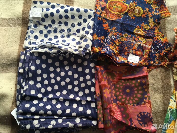 Ткань шелк ацетатный разный пакетом винтаж СССР