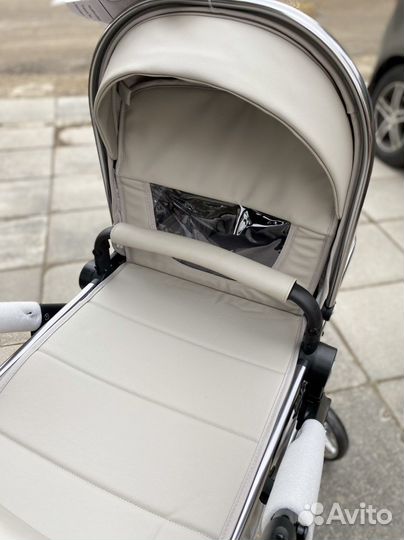 Новая коляска 2в1 эко кожа серая