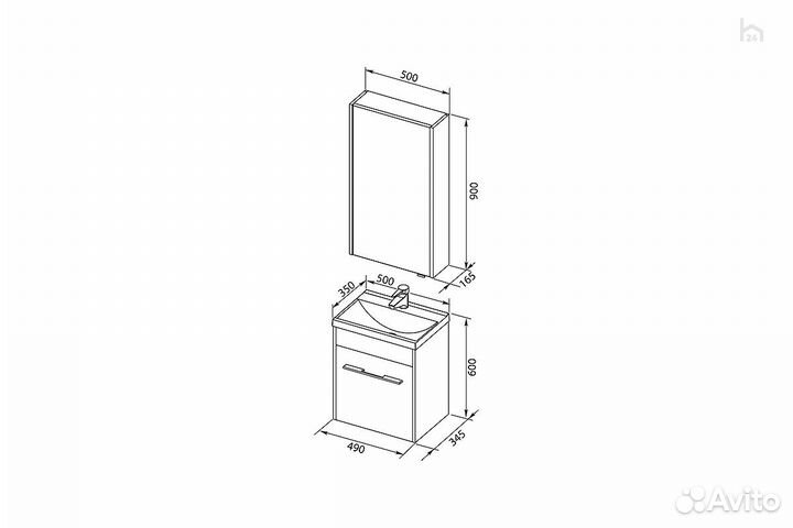 Тумба под раковину для ванной 50 Августа