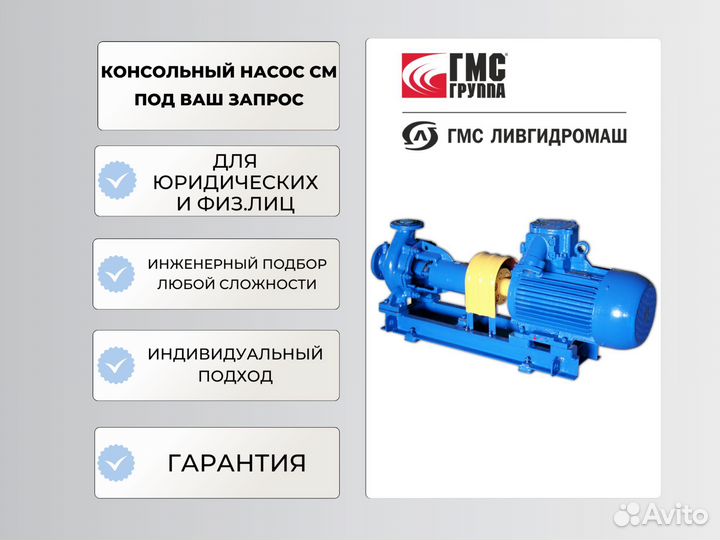 Насос см100-65-200 с эл.двигателем ва200М2 - 37 кВ