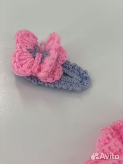 Заколка для волос вязаная ручная работа