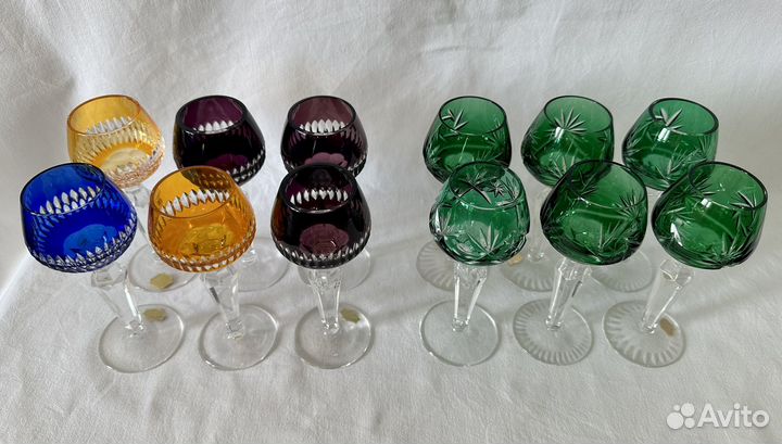 Рюмки цветной хрусталь ГДР