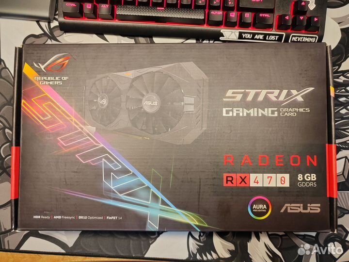 Видеокарта Rx 470 Asus strix 8gb