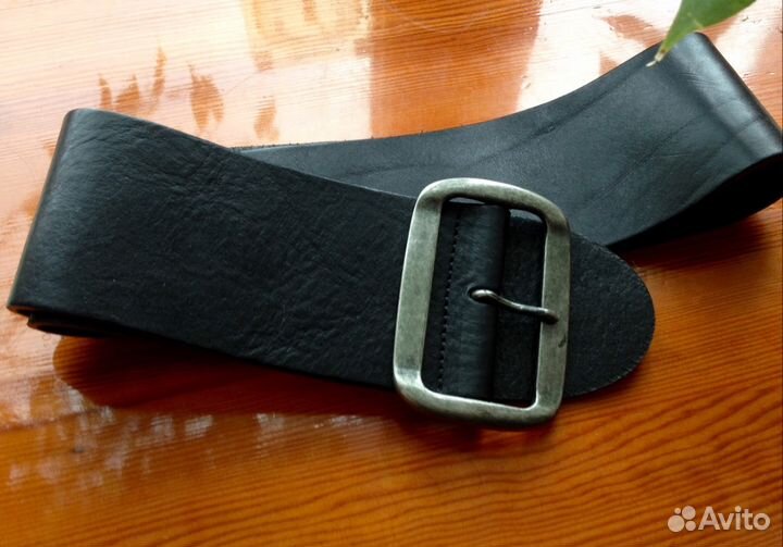 Кожаный широкий итальянский ремень
