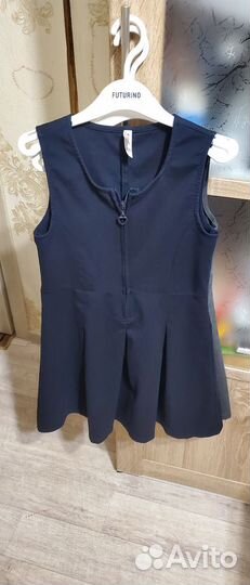 Школьная форма для девочки 122 128 синяя,серая