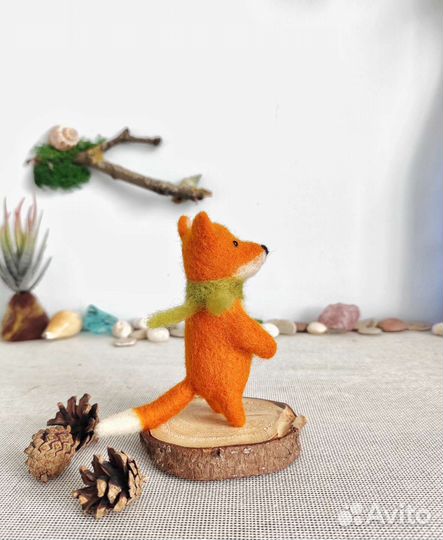 Лисенок игрушка из шерсти