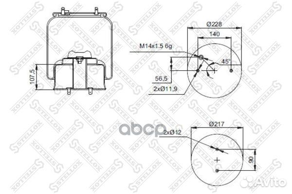 Пневмоподушки подвескиstellox 90-91303-SX Stellox