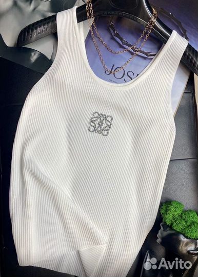 Майка топ Loewe со стразами