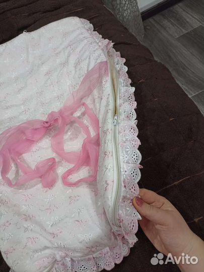 Конверт на выписку для девочки (зимний)