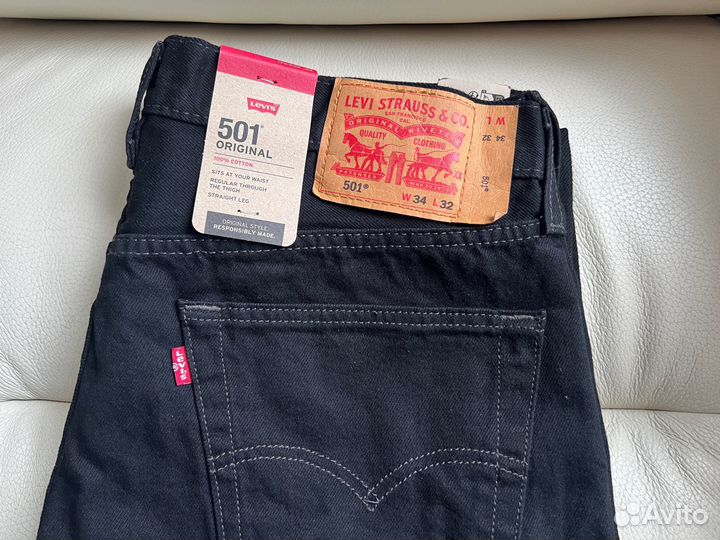 Джинсы Levi's 501 Original 100 cotton 34x32