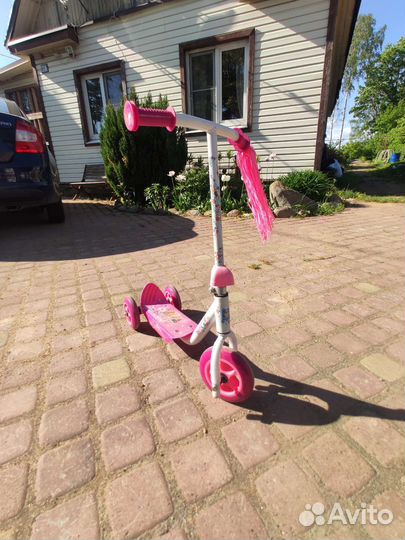 Самокат детский от 3 лет для девочки розовый