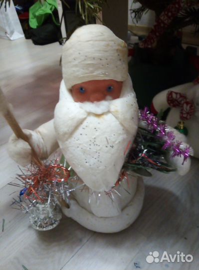 Фарфоровая статуэтка тигр,дед мороз ватный вр.ссср