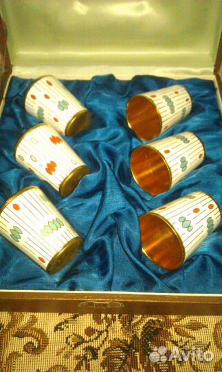 Набор 6 стопок 35 мл перегородчатая эмаль СССР