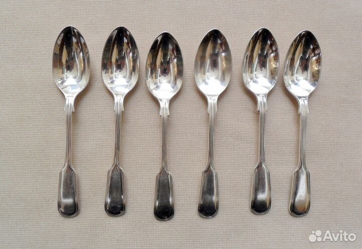 Набор старинных английских чайных ложек,серебрение