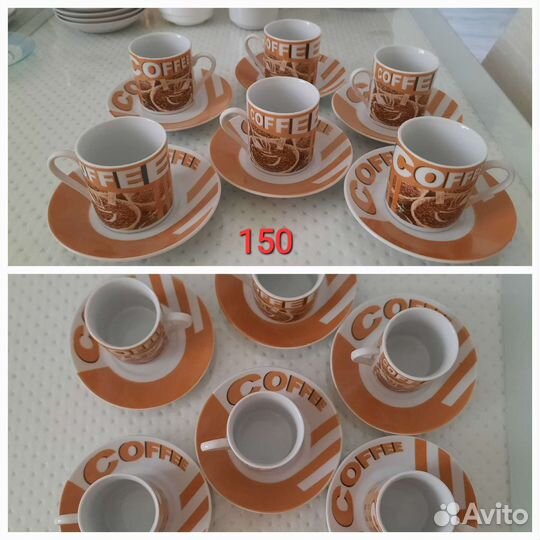 Чайные и кофейные чашки, чайник, сахарница СССР