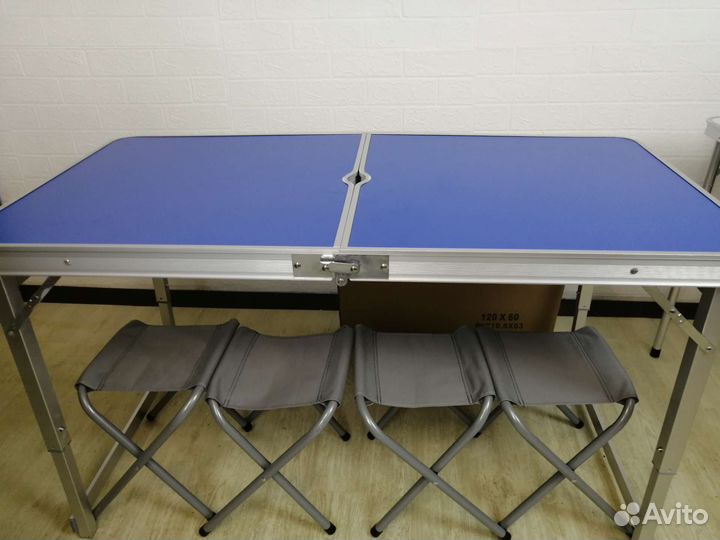 Стол складной туристический с 4 стульями усиленный