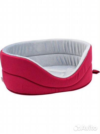 757351 лежанка поплин+плюш №5 58*43*18 см бордо но