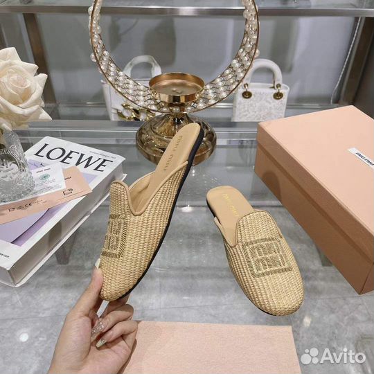 Мюли женские Miu Miu плетеные премиум