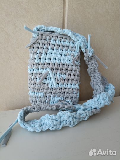 Сумка чехол для телефона вязаная ручная работа