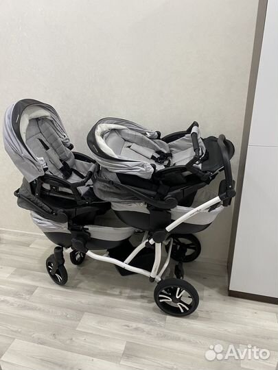 Коляска 3 в 1 для двойни и погодок