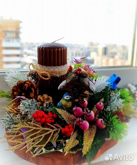 Рождественские композиции со свечой