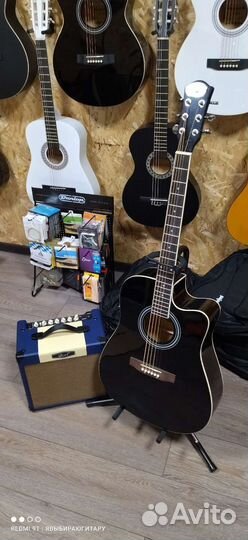 Гитара электроакустическая с комбиком 15W (новые)