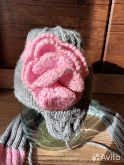 Шапка и шарф для девочки комплект