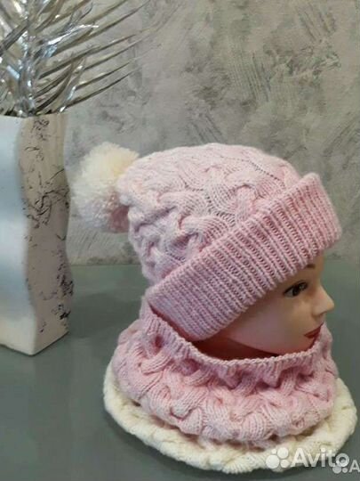 Комплект шапка и снуд женский