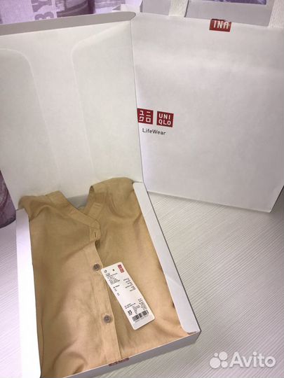 Блузка бежевая новая с бирками Юникло
