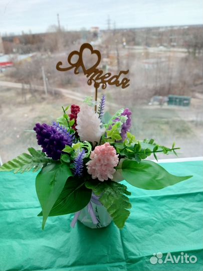 Букет к праздникам из мыла ручной работы