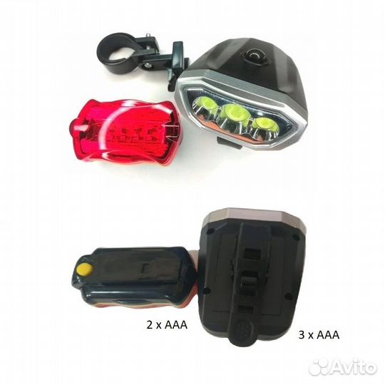 Фонарь велосипедный 2шт передний задний BZ-1319
