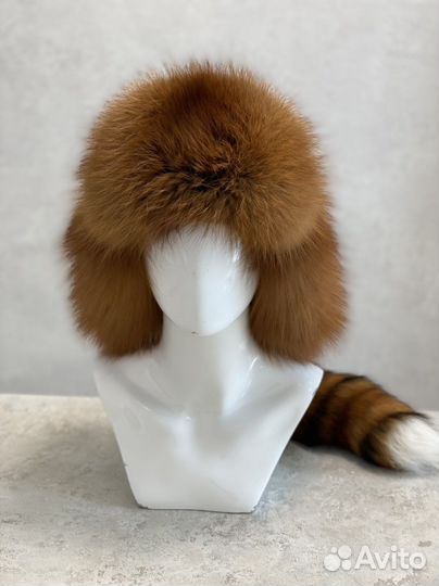Шапка Малахай с хвостом из лисы